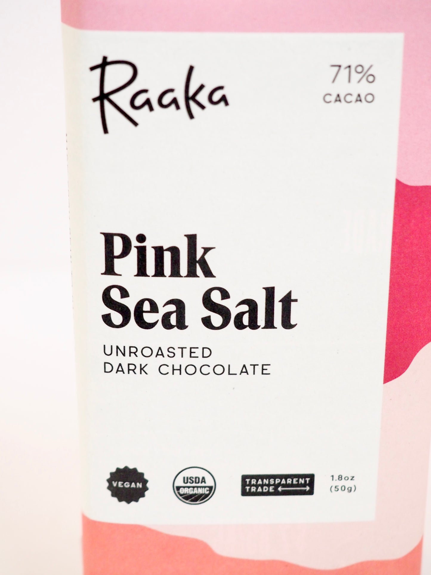 Raaka Pink Sea Salt Dark Chocolate Bar