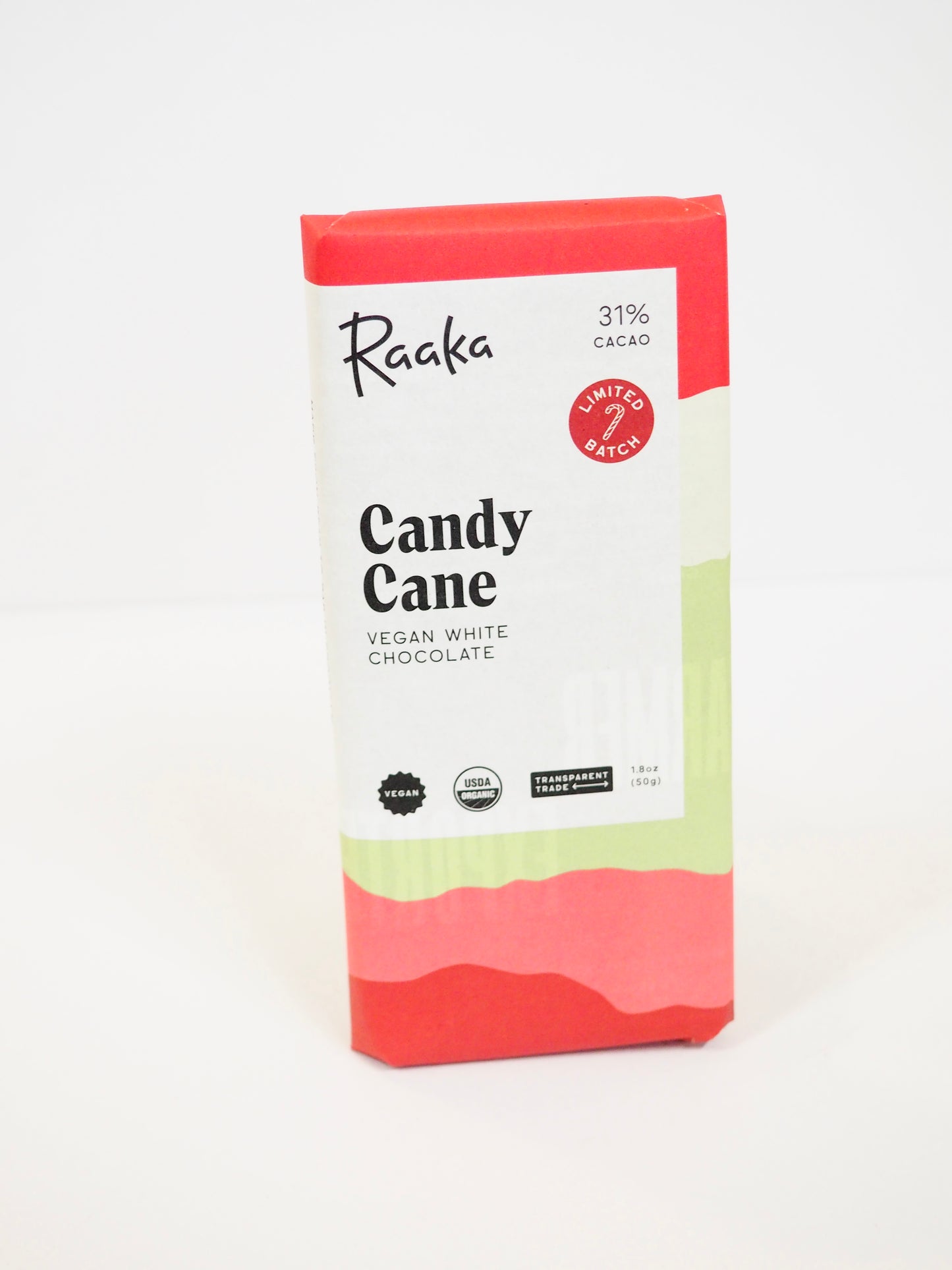 Raaka Candy Cane White Chocolate Bar