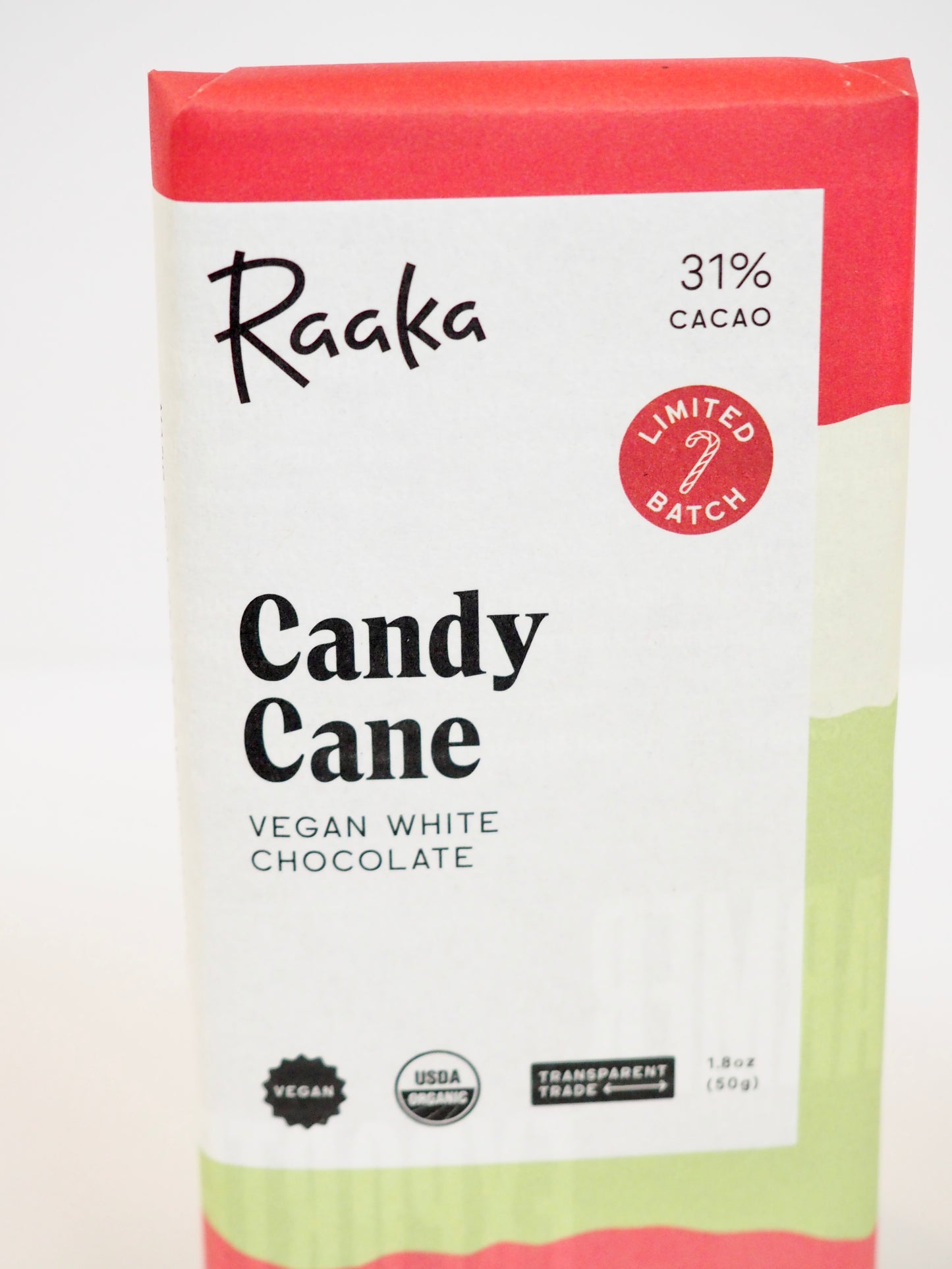 Raaka Candy Cane White Chocolate Bar